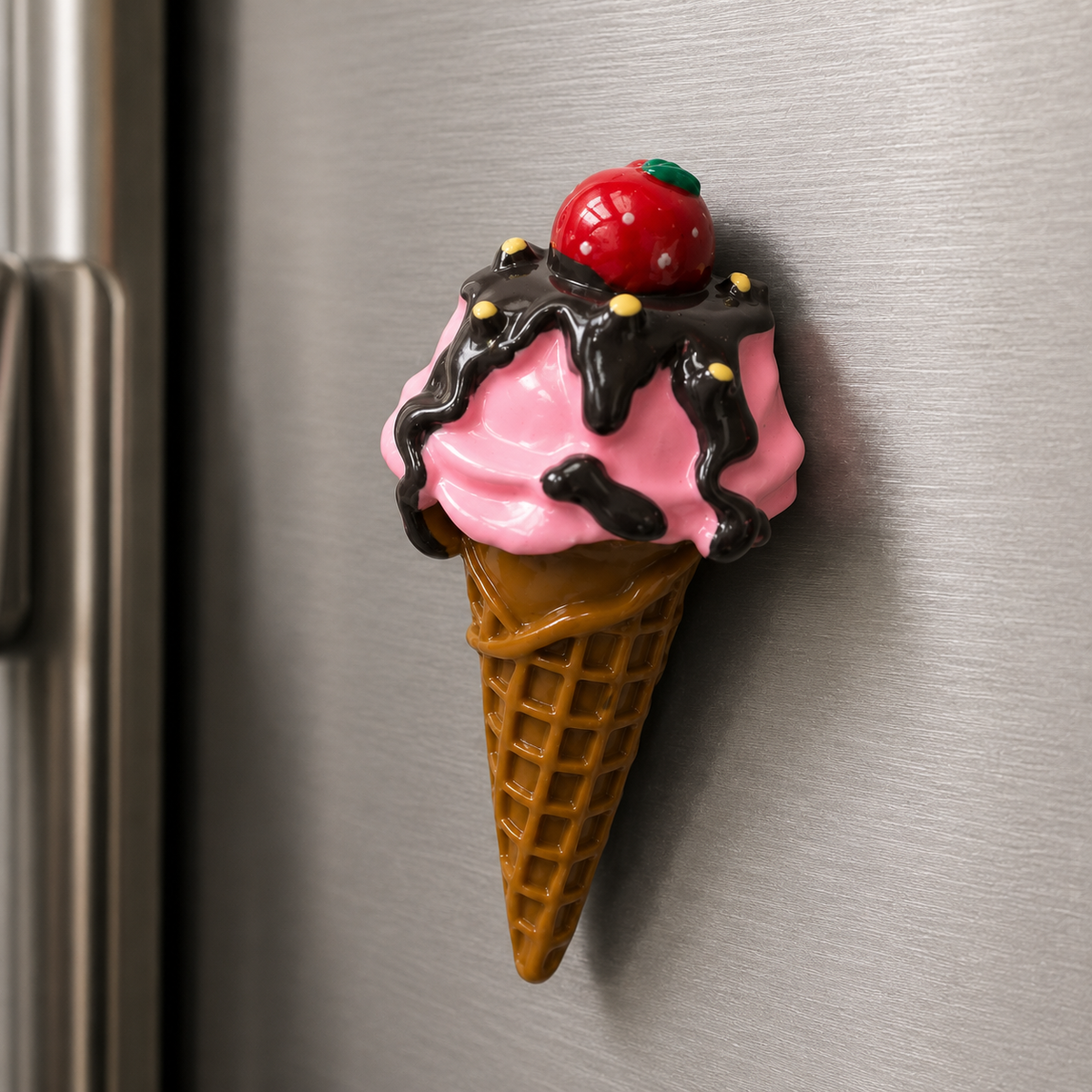 Magnete da frigorifero – Gelato alla fragola e cioccolato – Immagine 1