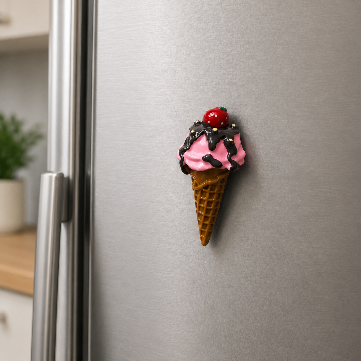 Magnete da frigorifero – Gelato alla fragola e cioccolato – Immagine 2
