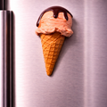 Magnete da frigorifero – Gelato alla vaniglia con colata di cioccolato – Immagine 1