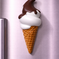 Magnete da frigorifero – Gelato alla vaniglia con salsa al cioccolato – Immagine 1