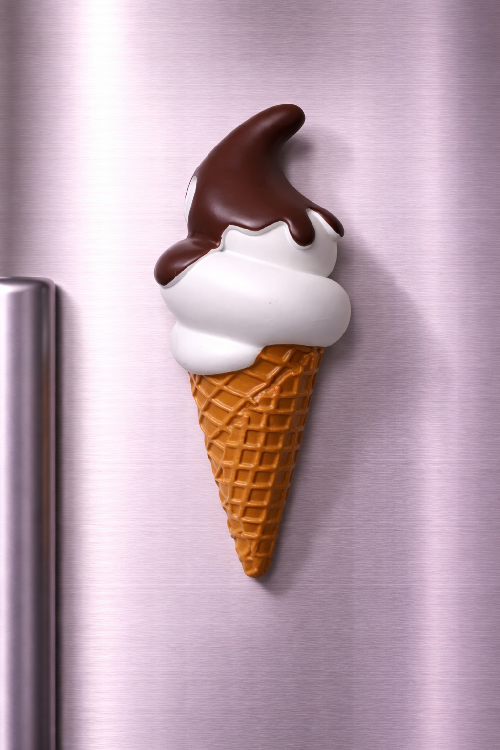 Magnete da frigorifero – Gelato alla vaniglia con salsa al cioccolato – Immagine 1