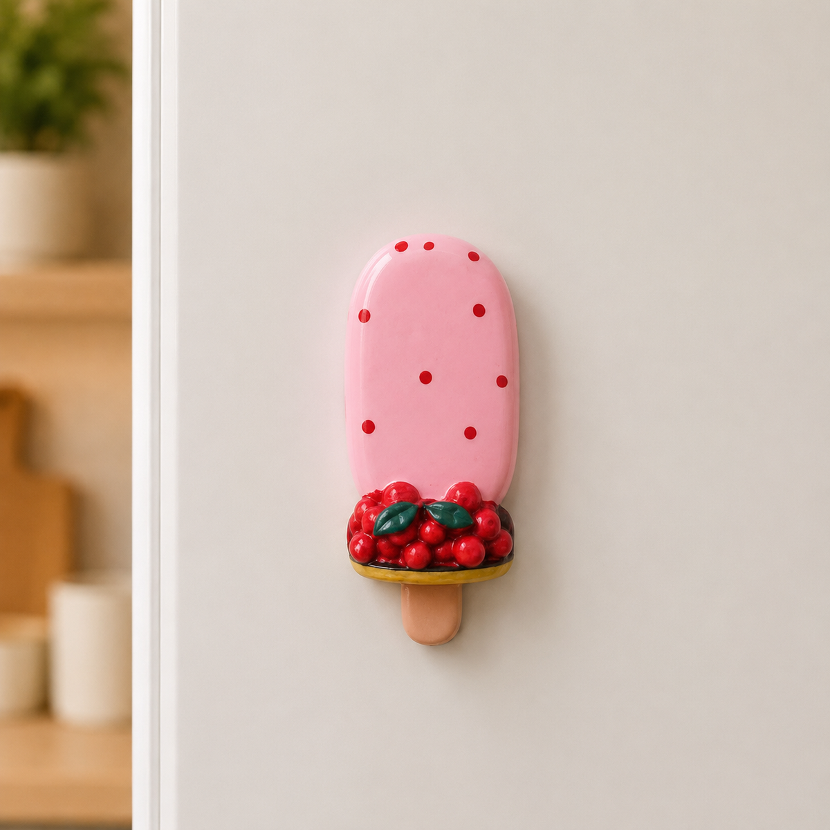 Magnete da frigorifero – Gelato rosa ai frutti di bosco – Immagine 1