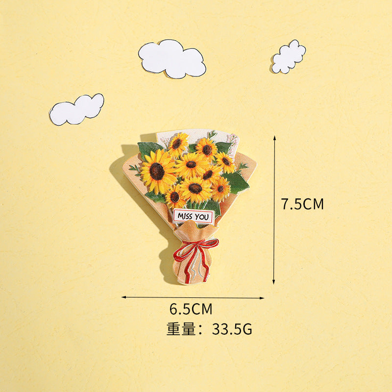 Magnete da frigorifero – Grande mazzo di girasoli – Immagine 3