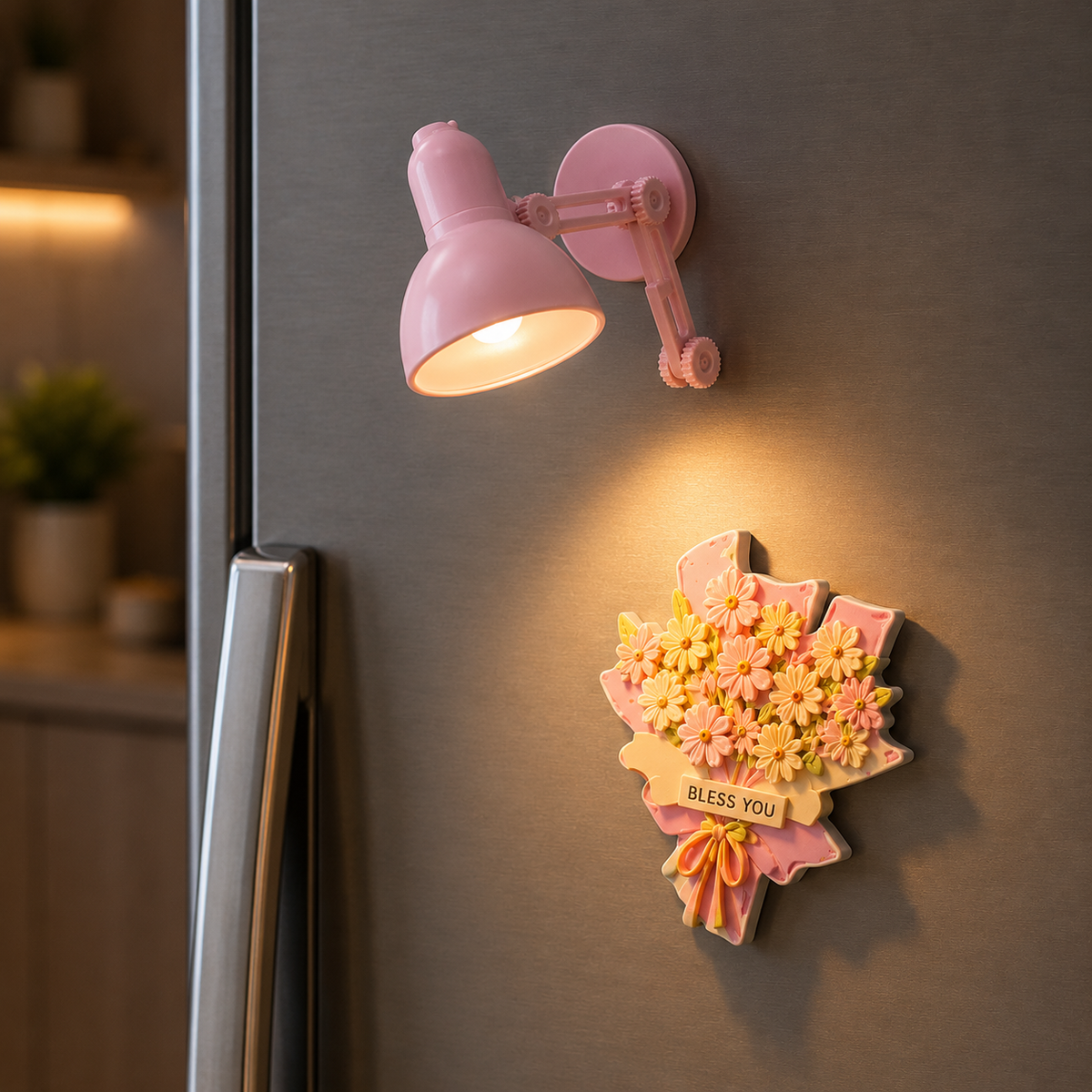 Magnete da frigorifero – Lampada rosa luminosa – Immagine 1