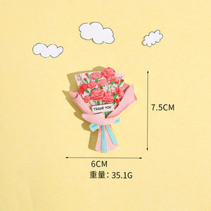 Magnete da frigorifero – Mazzo di garofani rosa – Immagine 3
