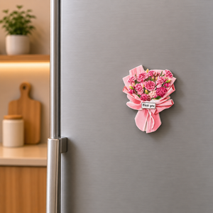 Magnete da frigorifero – Mazzo di rose rosa – Immagine 3