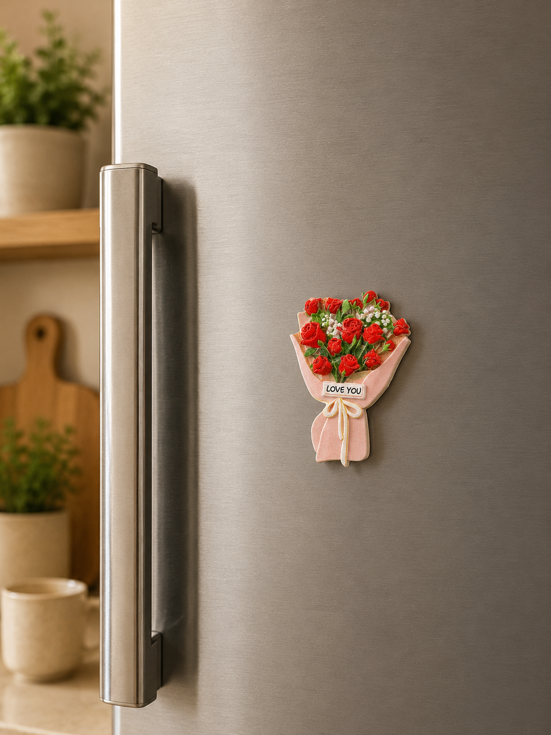 Magnete da frigorifero – Mazzo di rose rosse – Immagine 2