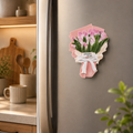 Magnete da frigorifero – Mazzo di tulipani rosa – Immagine 1