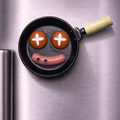 Magnete da frigorifero – Padella della colazione sorridente – Immagine 1