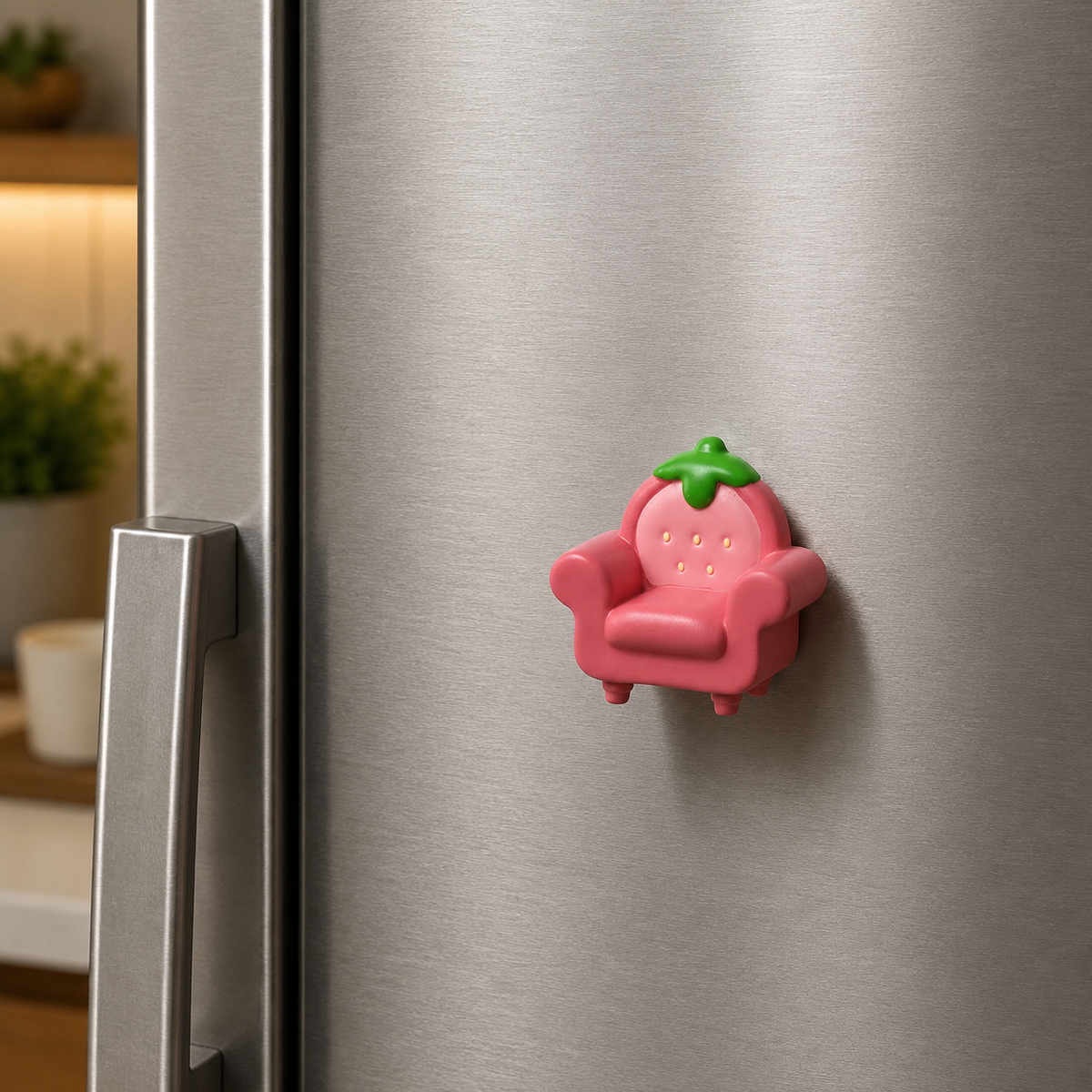 Magnete da frigorifero – Poltrona rosa alla fragola – Immagine 2