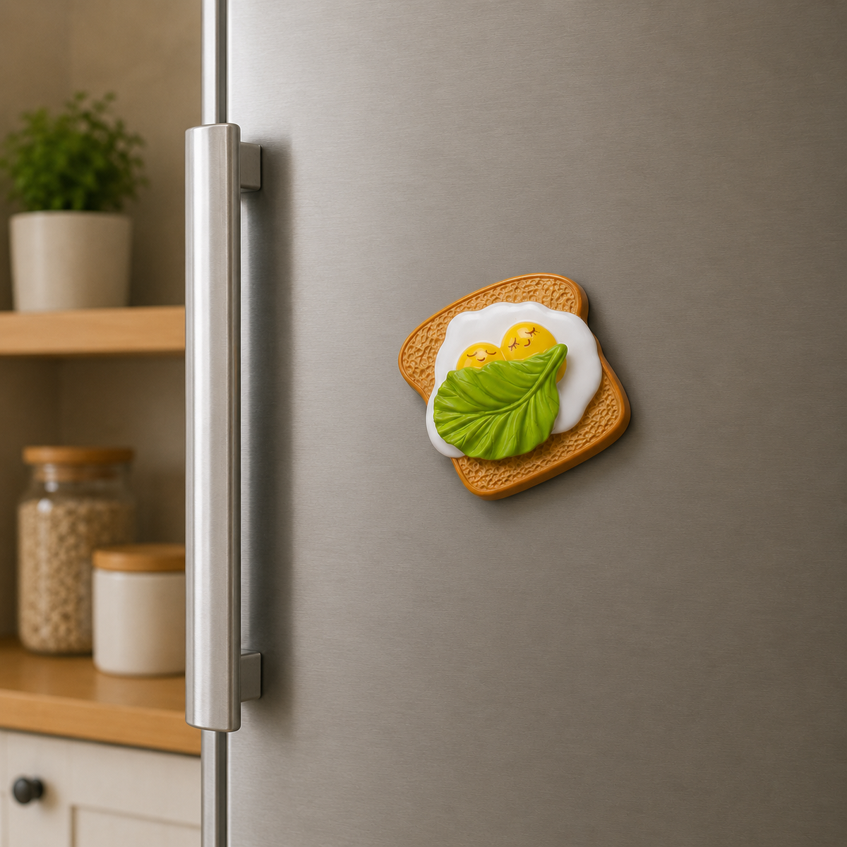 Magnete da frigorifero – Toast, uovo e lattuga – Immagine 2