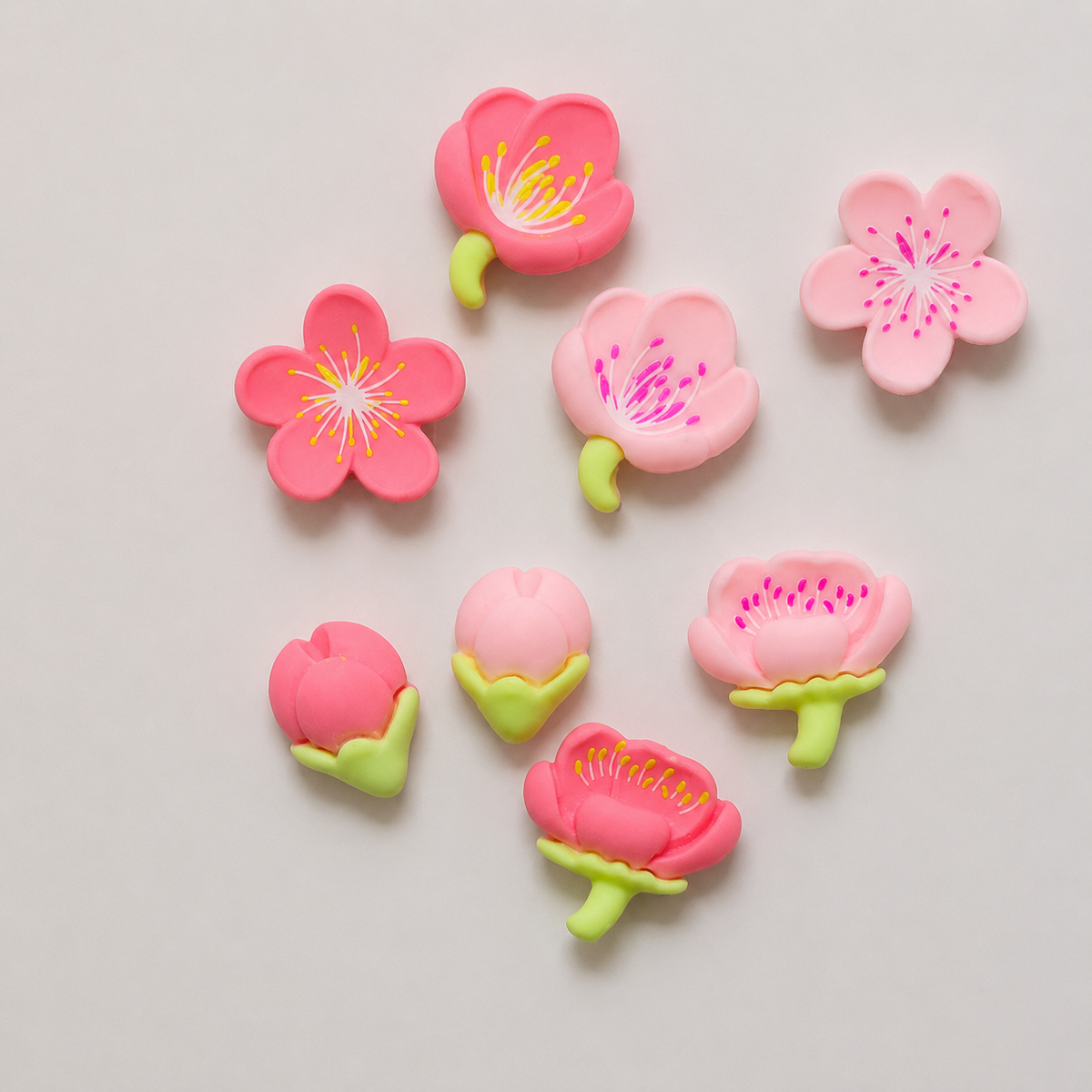 Magneti da frigorifero fiori rosa – 8 pezzi – Immagine 2