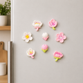 Magneti da frigorifero fiori rosa chiaro e bianchi – 8 pezzi – Immagine 1