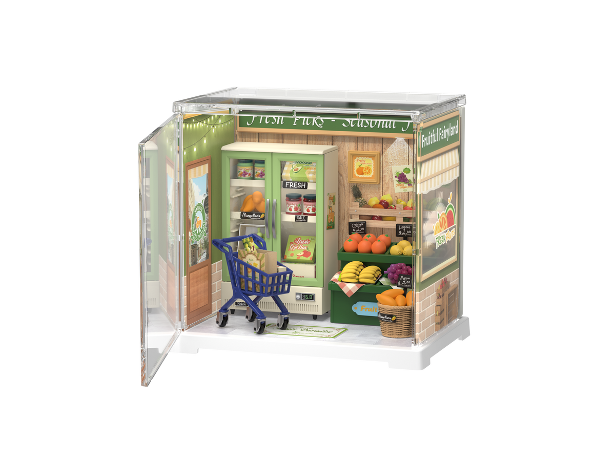 Negozio di frutta in miniatura con illuminazione – Immagine 1