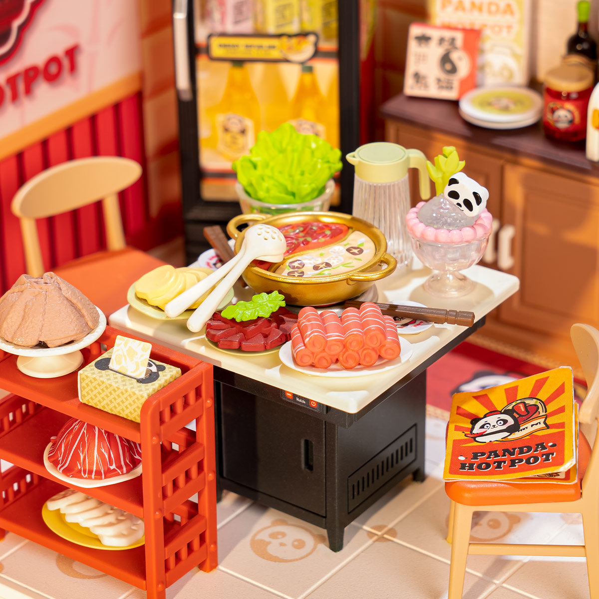 Ristorante del panda con pentola calda in miniatura – Immagine 2