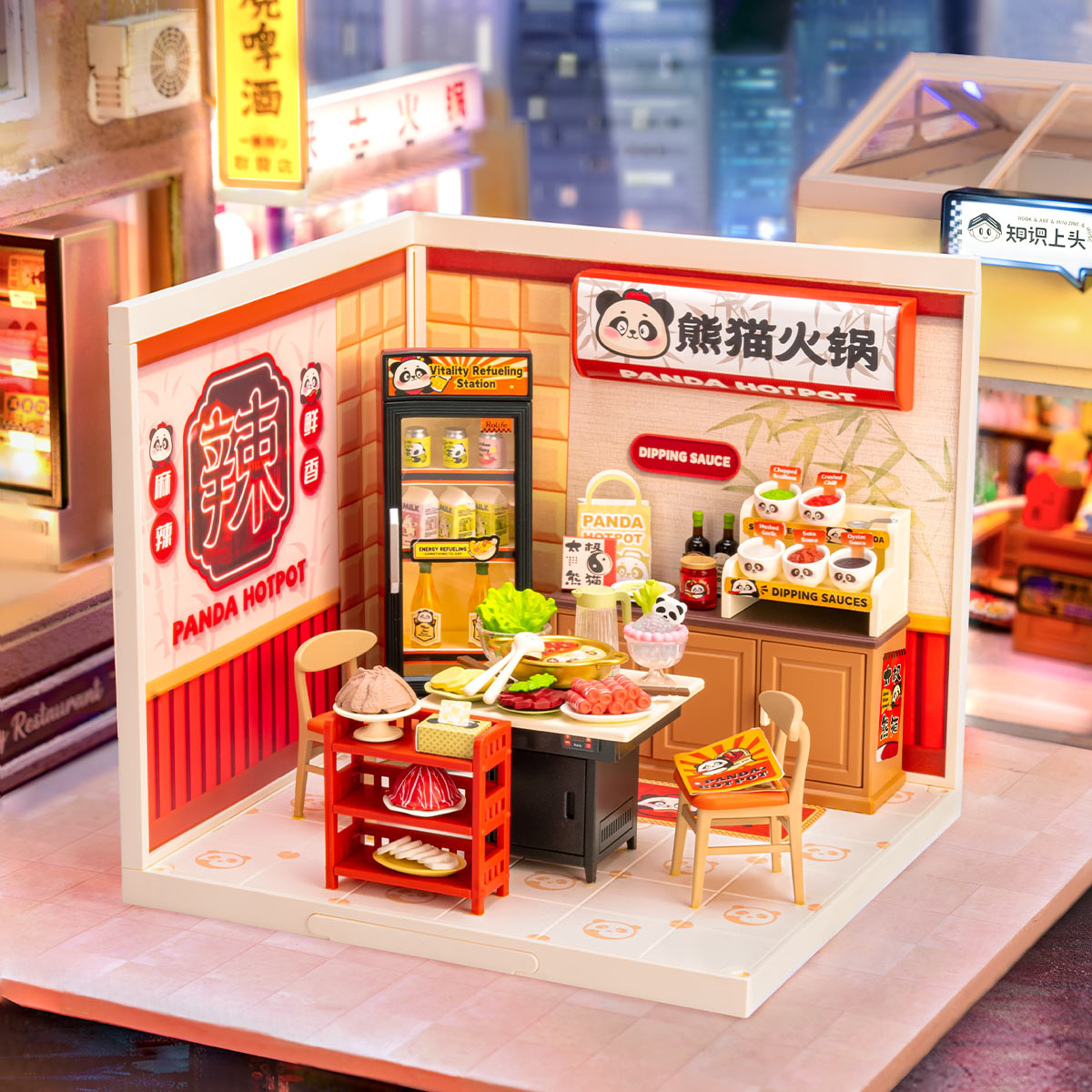 Ristorante del panda con pentola calda in miniatura – Immagine 3