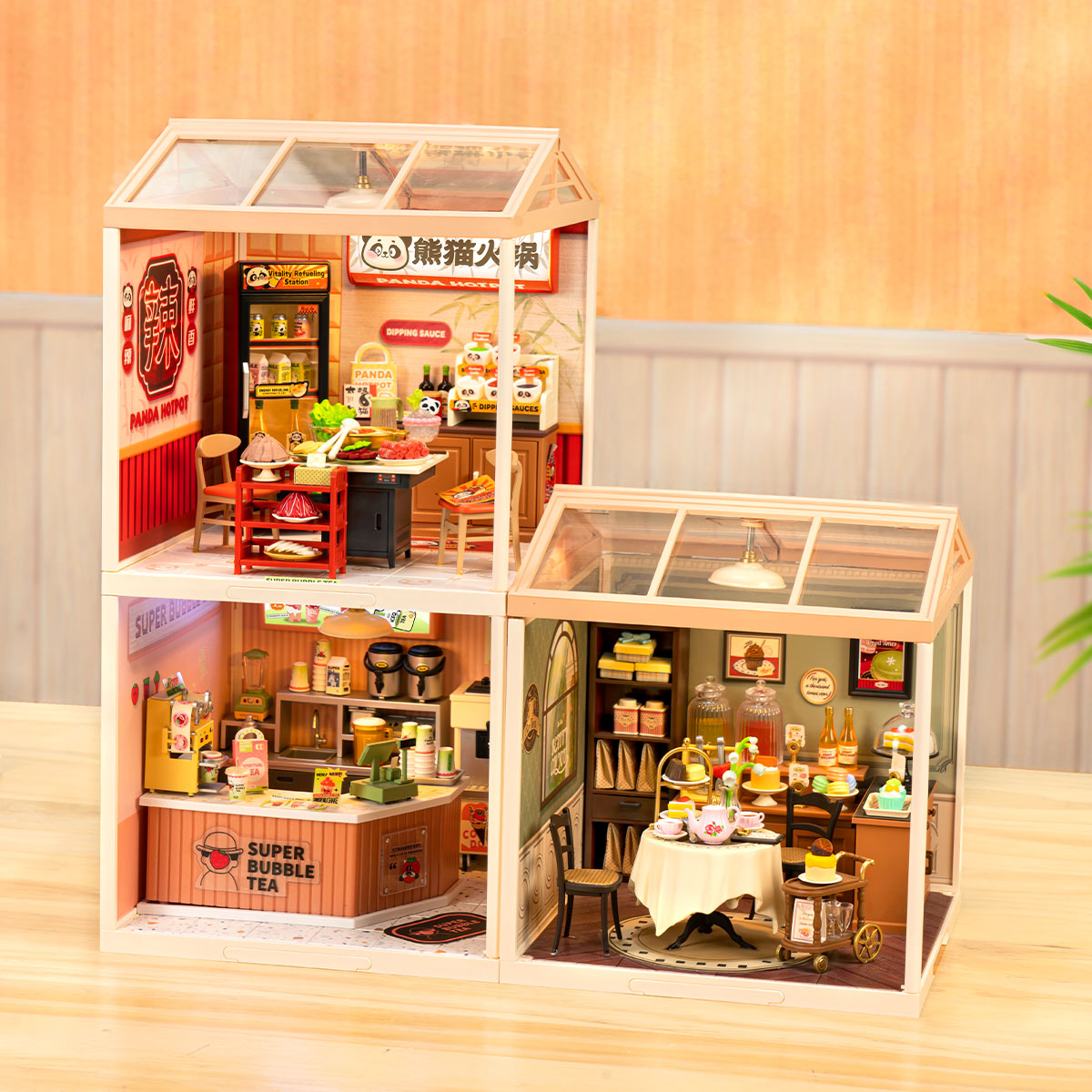 Ristorante del panda con pentola calda in miniatura – Immagine 4