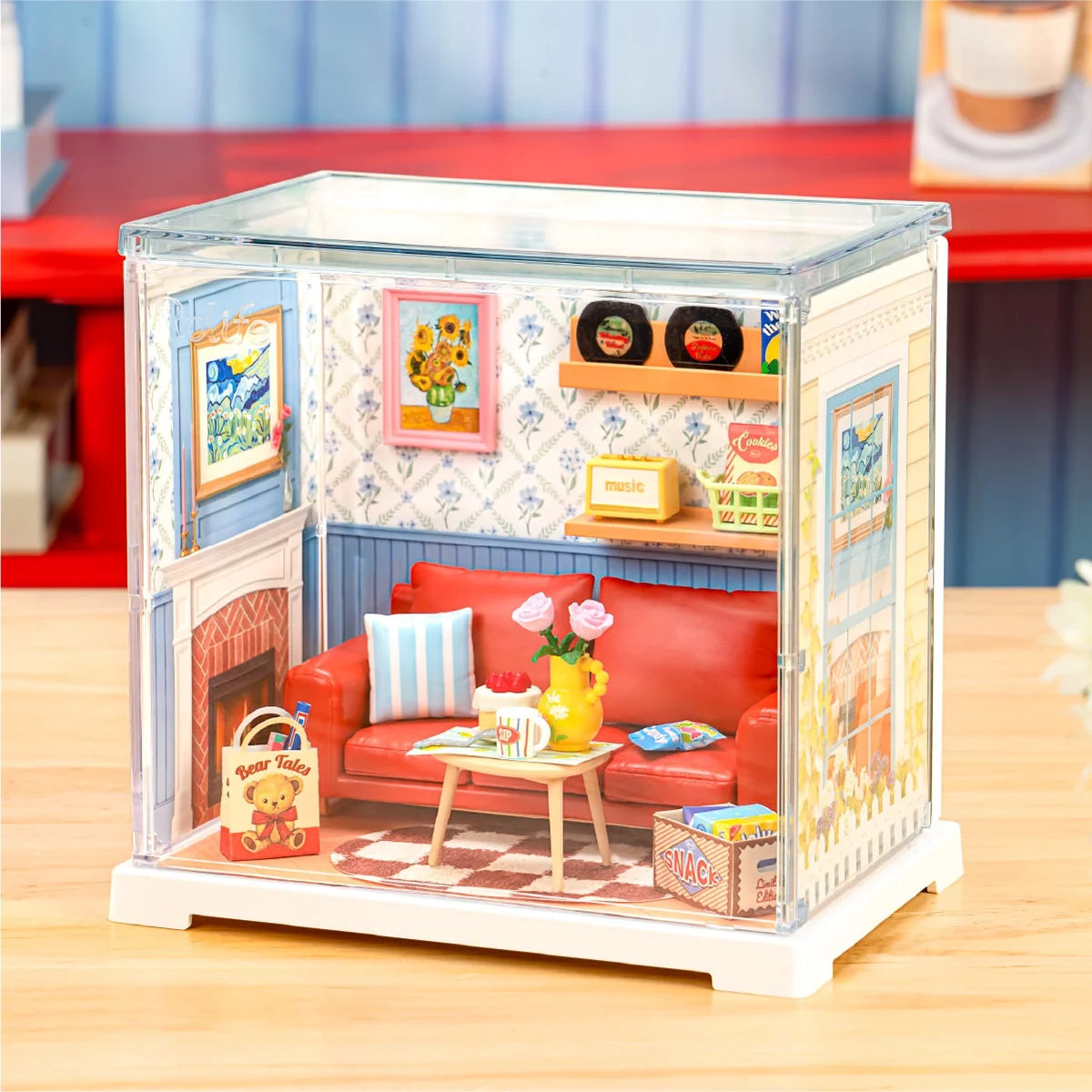 Salotto rustico blu in miniatura – Immagine 2