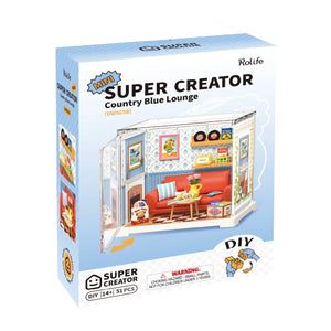 Salotto rustico blu in miniatura – Immagine 7