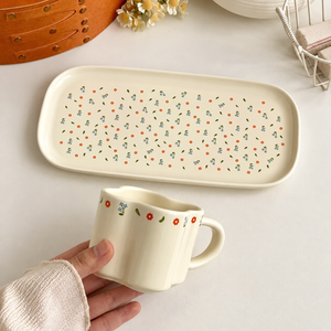 Tazza e piattino in ceramica a tulipano – 120 ml – Immagine 3